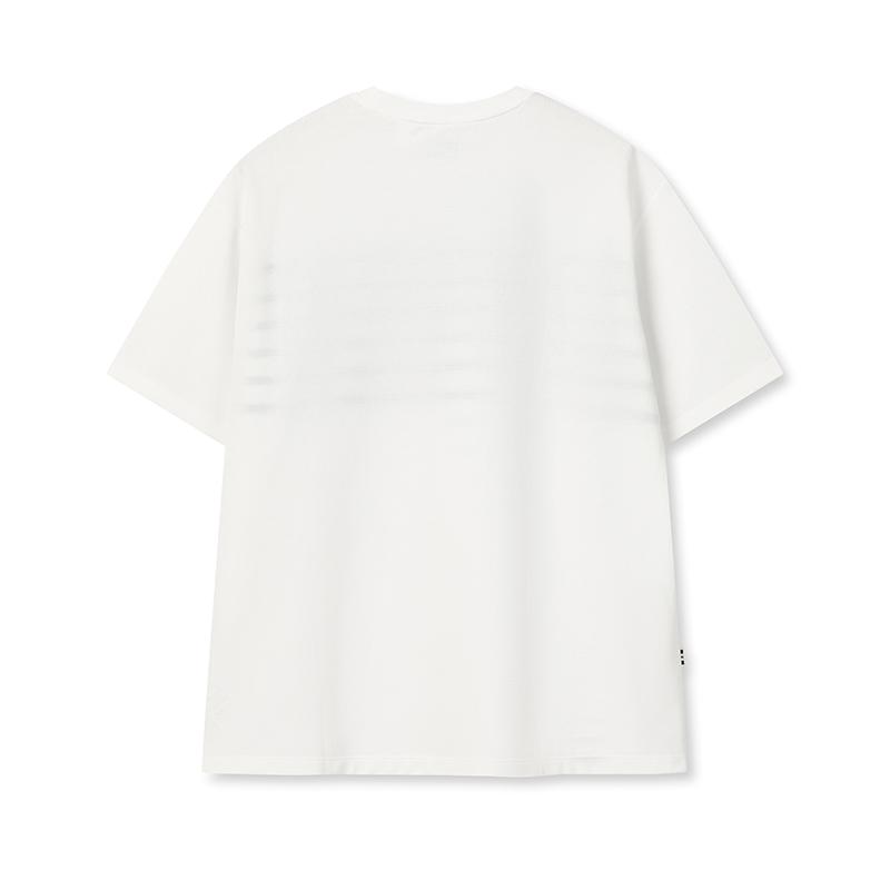 Fila Heritage Simple Fashion Classic Casual Comfortable Versatile Striped Knit Short Sleeve T-Shirt Men Tops Cloud-White F11M628120FWT