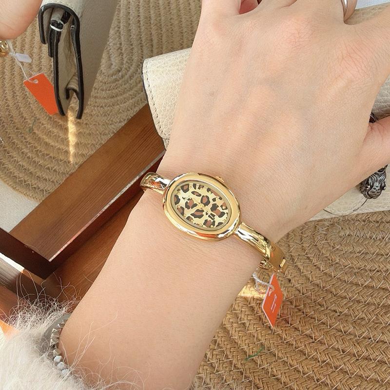 Bracelet Watch Oval Bath Leopard Print Small Dial Niche Light Luxury Watch Ladies