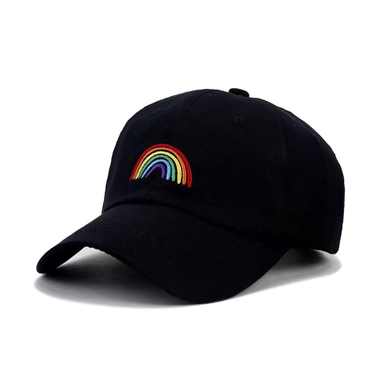 Rainbow Embroidered Soft Top Adjustable Duckbill Cap Outdoor Sports Fashion Casual Unisex Cross-Border Sun Hat