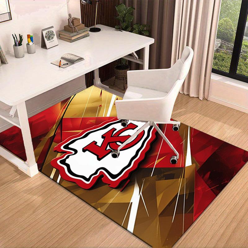 City Chiefs Emblem Printed Area Rug for Office, Chair Rug, Decorative Carpet Floor Mat, Large Size Fan gifts Christmas gifts