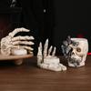 Realistic Resin Skull Candle Holders Halloween Decorations Skull Candlestick  Spooky Decor