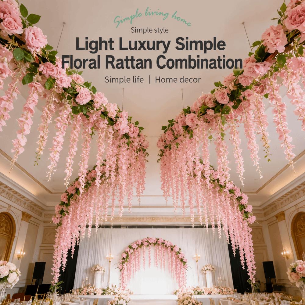 Hanging Design Artificial Wisteria Flower Vine Multicolor Hanging Garland  Wall Decoration