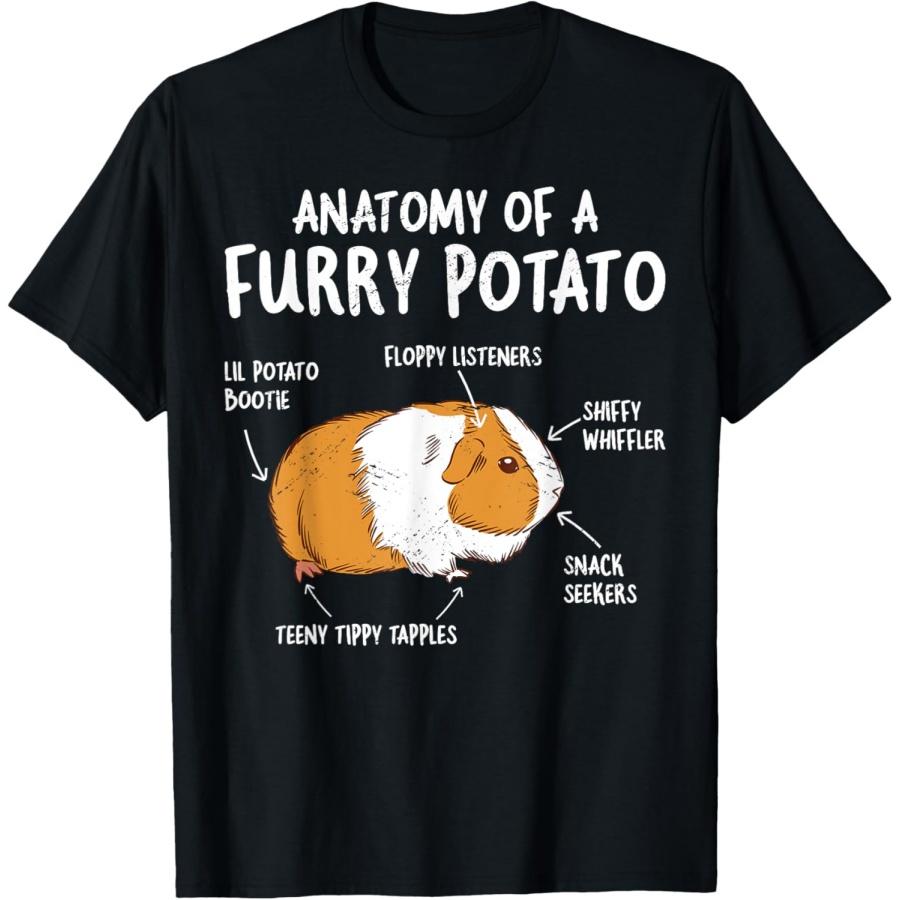 Guinea Pig Anatomy Of Furry Potato Funny Cavy Men Women Kids T-Shirt XXXXXL чёрный