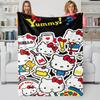 Kawaii Hello Kitty Throw Blanket, Soft Flannel Fleece Blanket for Sofa Bed Kids Girls Room