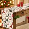 Mixed Pine Tree Pattern Holiday Tablecloth Polyester Party Table Decor Table Runner  Festive Dining