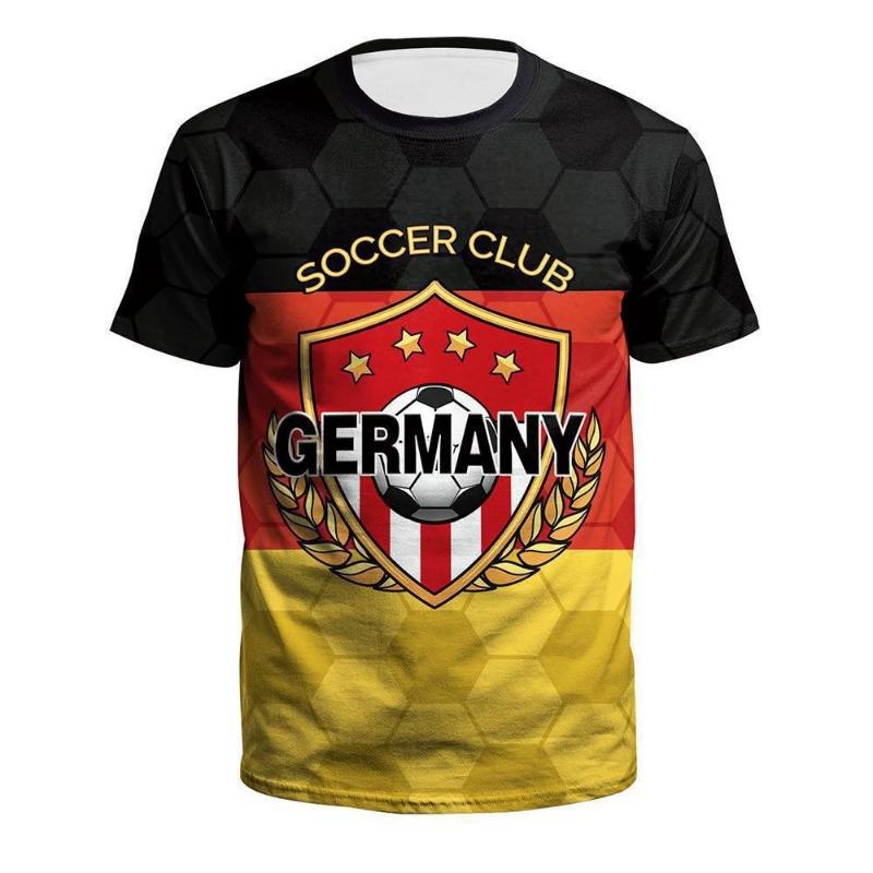 3D Printed Men's T-shirt Football Casual Sportswear World Cup Fan Cheering Short Sleeved O Neck T-shirt