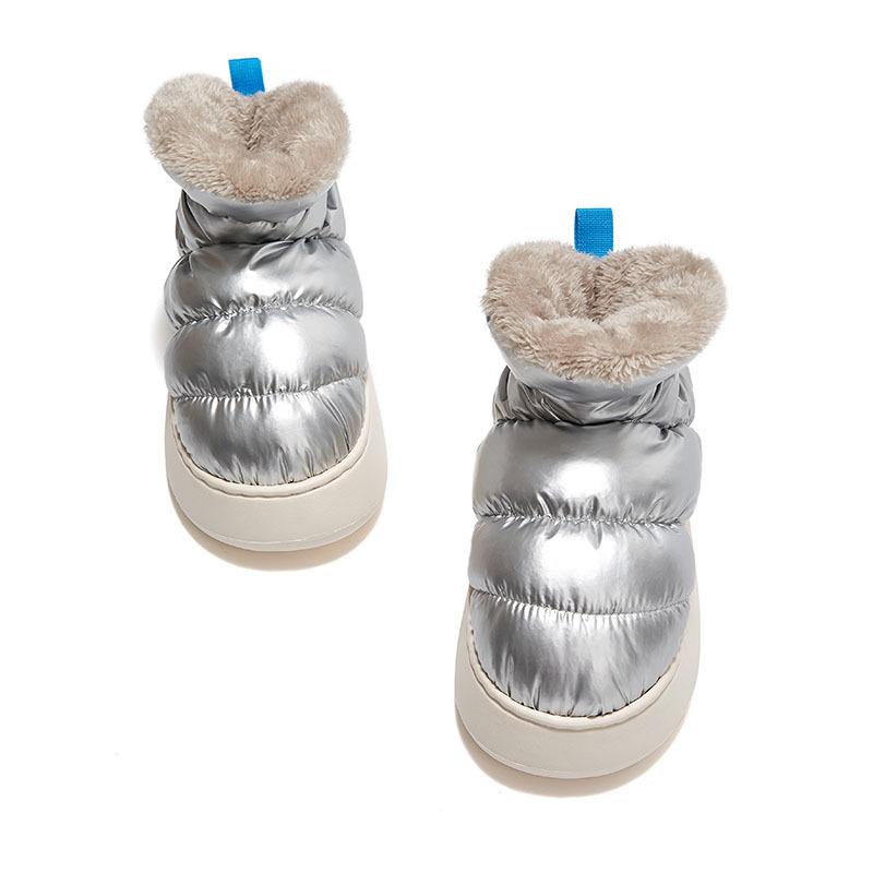 Móda Zimní teplé boty 2024 nové vysoké pevné látky odolné proti dešti milovníci plyše nosí domácí bavlněnou obuv doma i venku pantofle