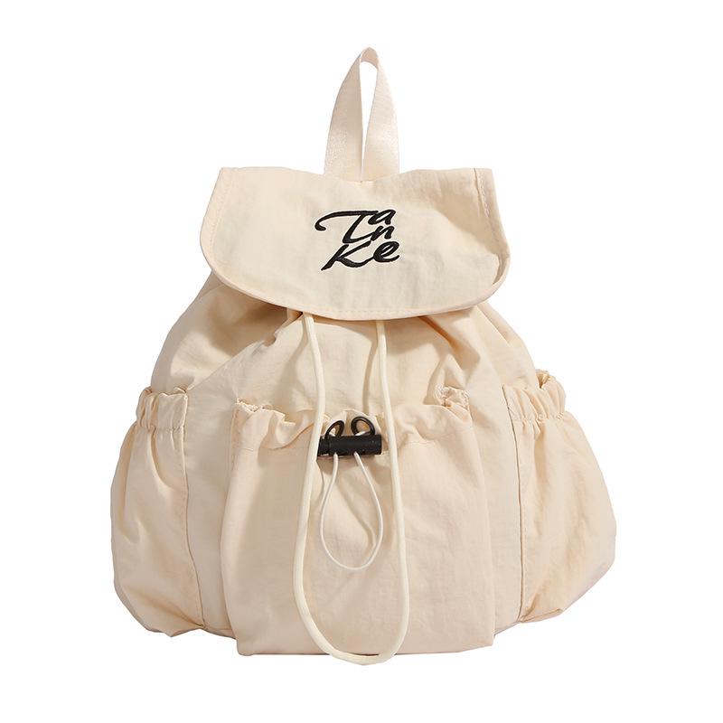 

Однотонный женский рюкзак на шнурке - Универсальный студенческий рюкзак для книг и дорожный рюкзак покинуть белый