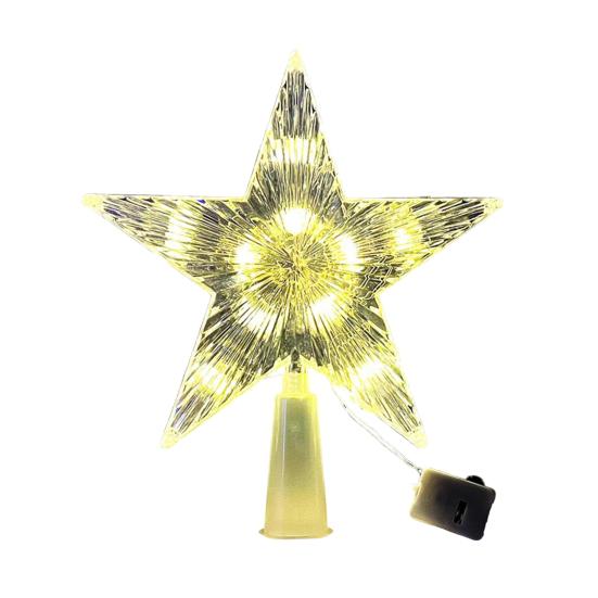 LED Christmas Tree Topper Star Moon Decoration Acrylic Xmas Ornament Energy Saving Shining Lamp Festive Home Room Decor