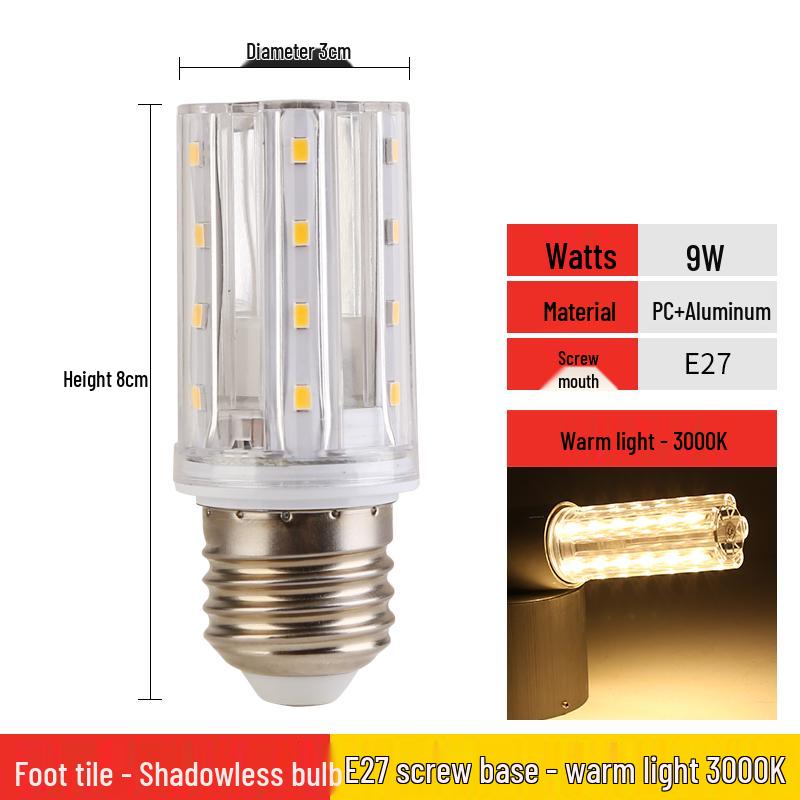

Надяскрава світлодіодна лампа E27, Енергозберігаюча, Безтіньове кукурудзяне світло E14, Побутове використання.