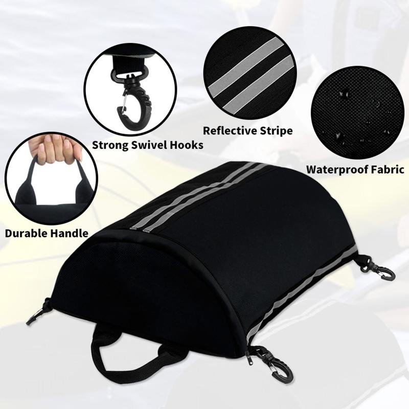 Kayak Deck Bag with Swivel Snap Hook Oxford Cloth Kayak Dry Bag for Kayak, Black
