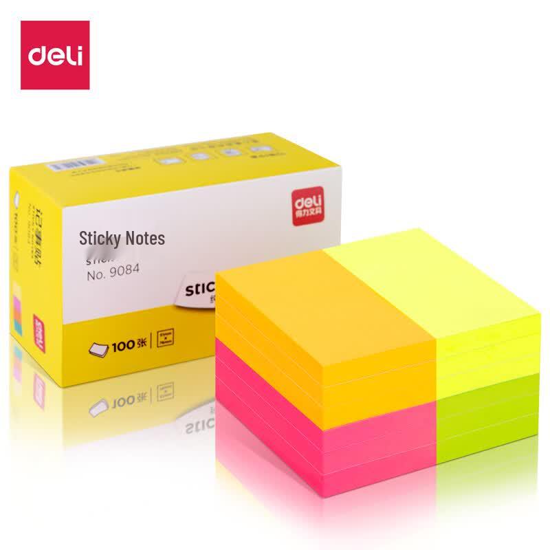Deli 9084 Colorful Sticky Notes (76x51mm, 15 Packs)