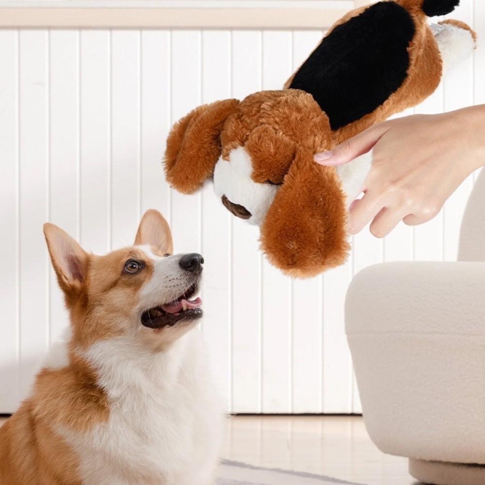 Realistic Pet Soothing Plush Toys Comfortable Pet Sleep Aid Toy Cute Dog Heartbeat Toy Training
