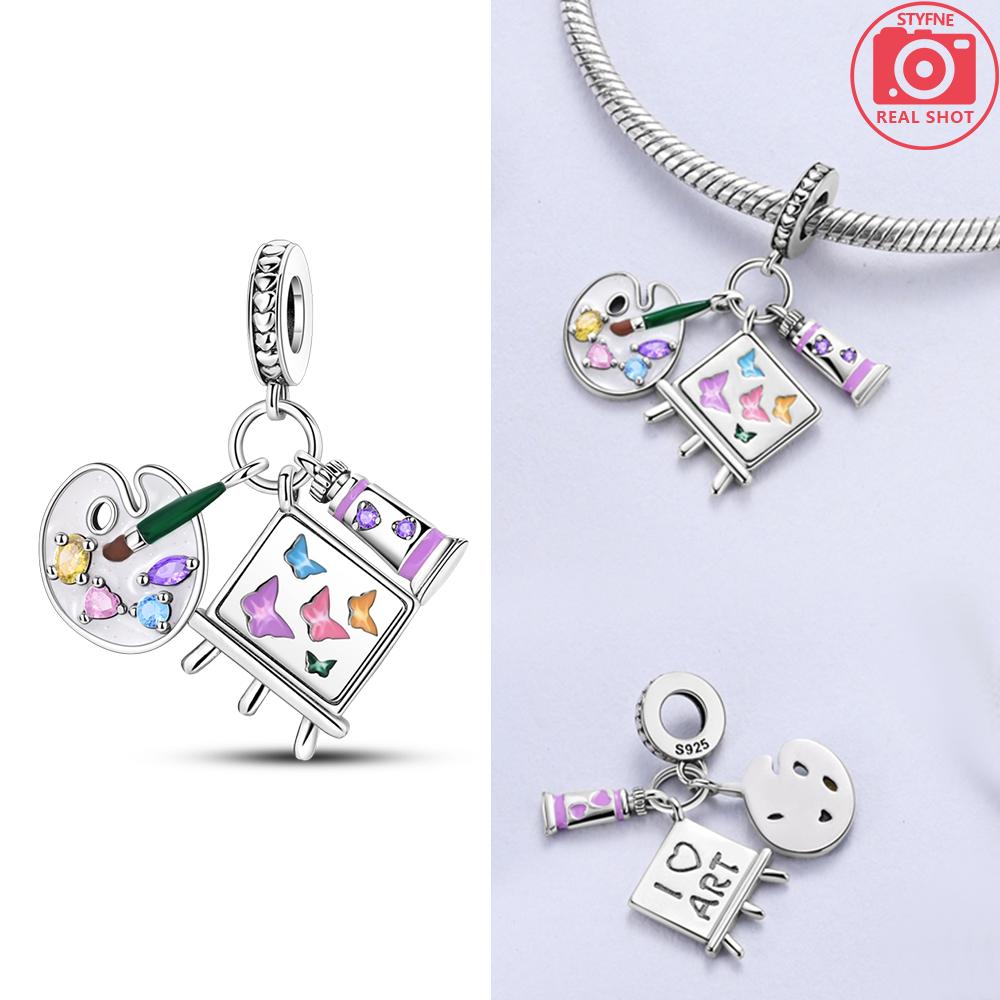 Original Charms Copper Artistic Painting Board Pendants Fit Charms Plata Bracelets For Women Jewelry Making Fine Gifts