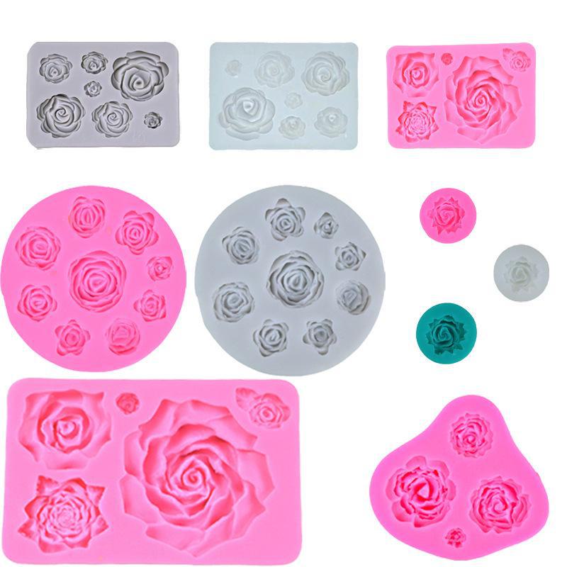 Chou Kai Rose Silicone Mold for DIY Flower Cakes, Fondant, and Chocolate Baking Tools.