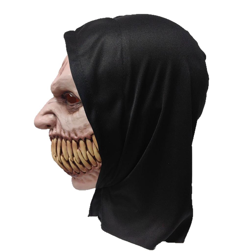 Halloween Split Tooth Demon Stalker Scary Latex Mask,Big Mouth Teeth Chompers Latex Masks Halloween Party Scary Costume Props