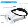 Head Mounted Magnifying Glass with 3Led and Multiple Power Usb Charging