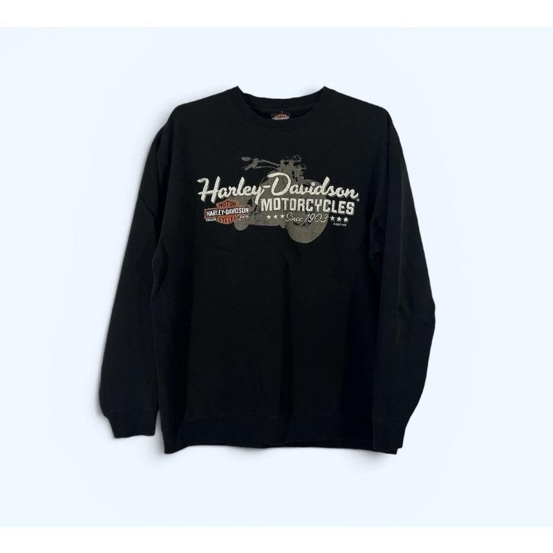 Brand New Harley-Davidson Black Long-sleeved Crew Neck Sweatshirt 'Since 1903' Retro Motorcycle
