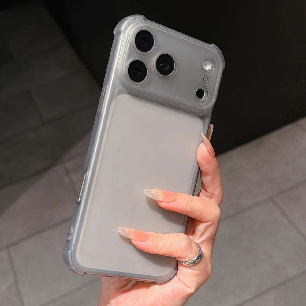 Cute Matte Transparent Phone Case for iPhone 17 Air 14 15 16 11 12 13 Pro Max Plus Shockproof Camera Protector TPU Soft Cover