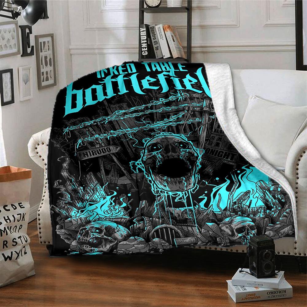 1pc Battlefield Inked Soft Flannel All Season Throw for Home, Office, Outdoor UseDurable Comfort Soft Warm Throw for Home