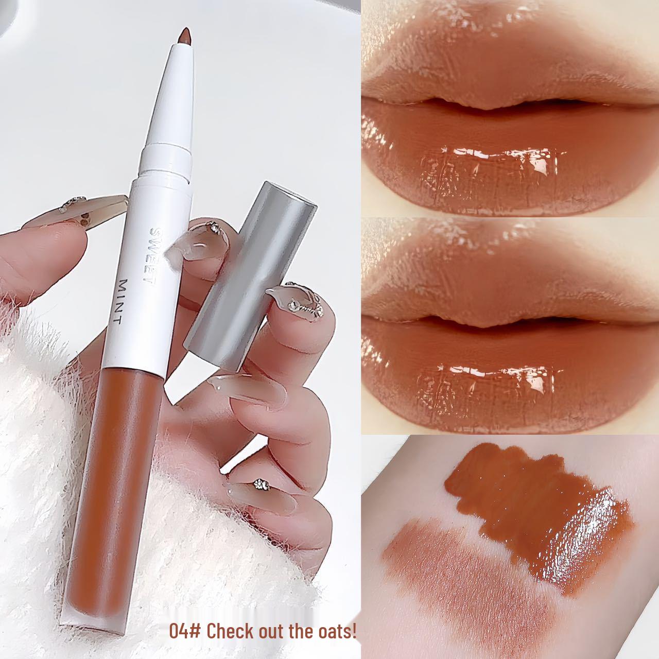 Sweetmint Double-Ended Serum: Mirror Finish Lip Glaze, Plumping Gloss & Long-Lasting Lipstick. 2g Lip Glaze + 300mg Lip Liner