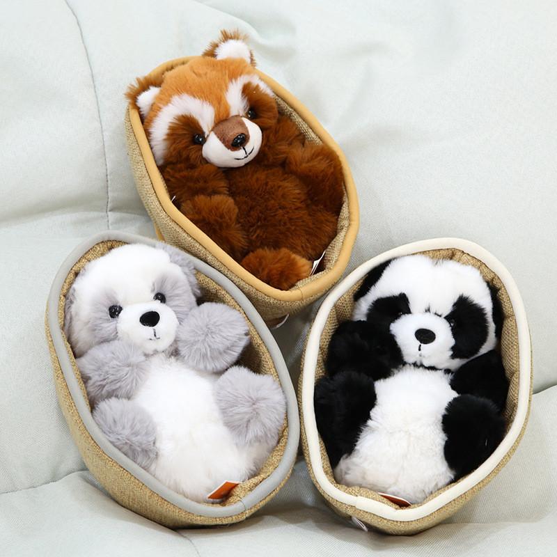 Süßes Waschbär-Stofftier Panda Kuscheltier Puppe Weiches Kreatives Geschenk für Hundebett