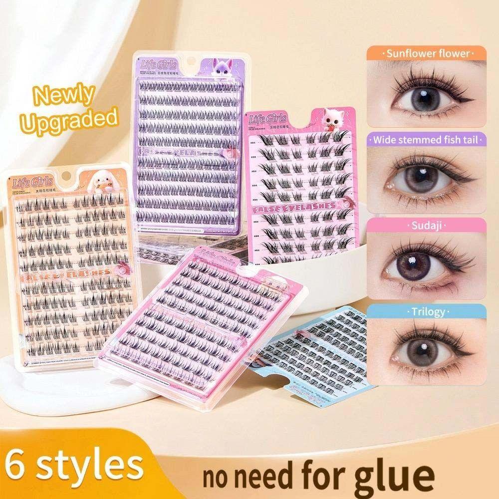 Segmented Individual Eyelashes Large Capacity Eyelashes Extensions L Curl False Eyelashes  Cosplay