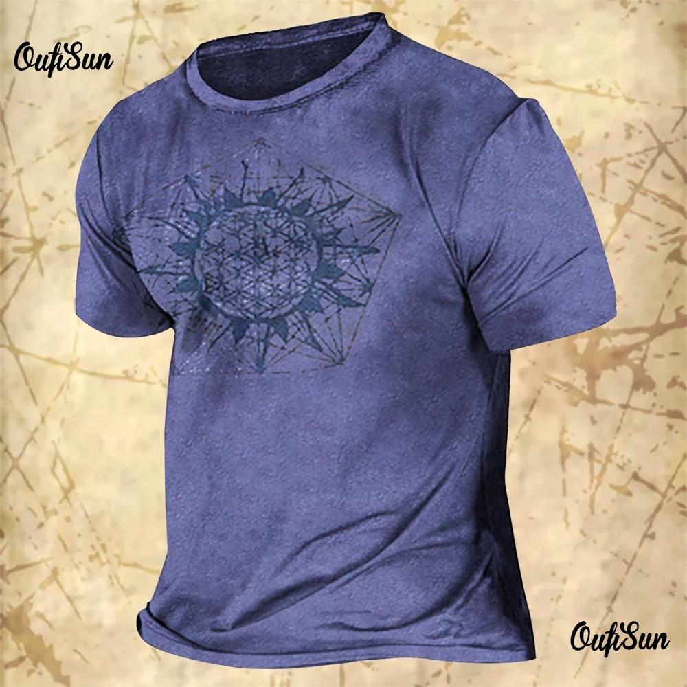 

Винтажная мужская футболка, летняя футболка с круглым вырезом и коротким рукавом, ковбойский принт, свитер, мужской свободный повседневный свитшот, повседневная одежда 4XL