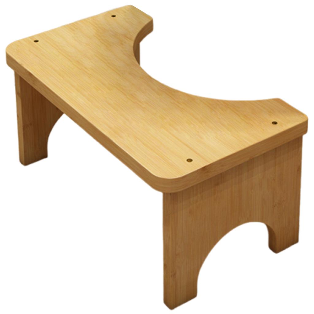 Ergonomic Bamboos Toilet Step Stool with Sturdy Base for Bathroom Safety and Comfortable Postures Support Daily Use