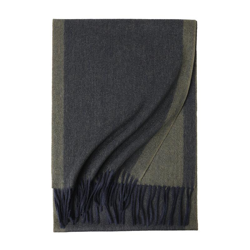 Cashmere color matching warm scarf plain tassel lengthened fashion trend men's and women's autumn and winter scarf