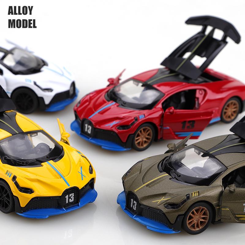 Bagged 1.36 New Alloy DIVO Simulation Racing Toy Diecast Car, Children's Toy Gift, Pull-back Openable Metal Car Ornament,