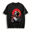 Cool Santa Claus Riding Motorcycle Graphic Casual Top Pure Cotton T-shirt