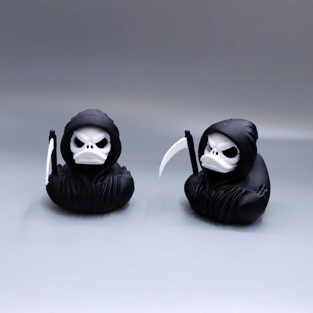 Handicraft Halloween Duck Anime Figure 3D Printed Grim Reaper Duck Ornament  Desktop Decor