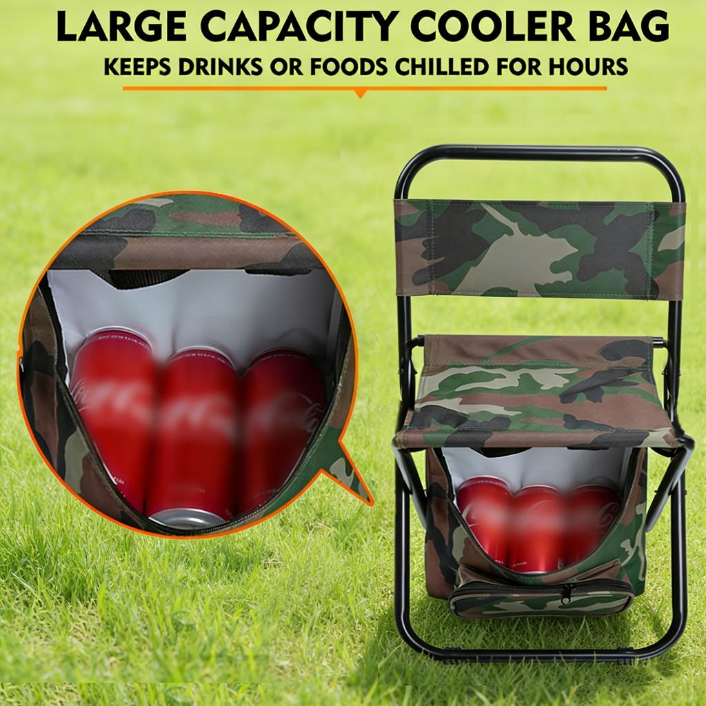 Multifunctional Portable Folding Camping Chair, Lightweight Backrest Chair With Storage Bag, Compact Outdoor Folding Seat With Strong Load-Bearing