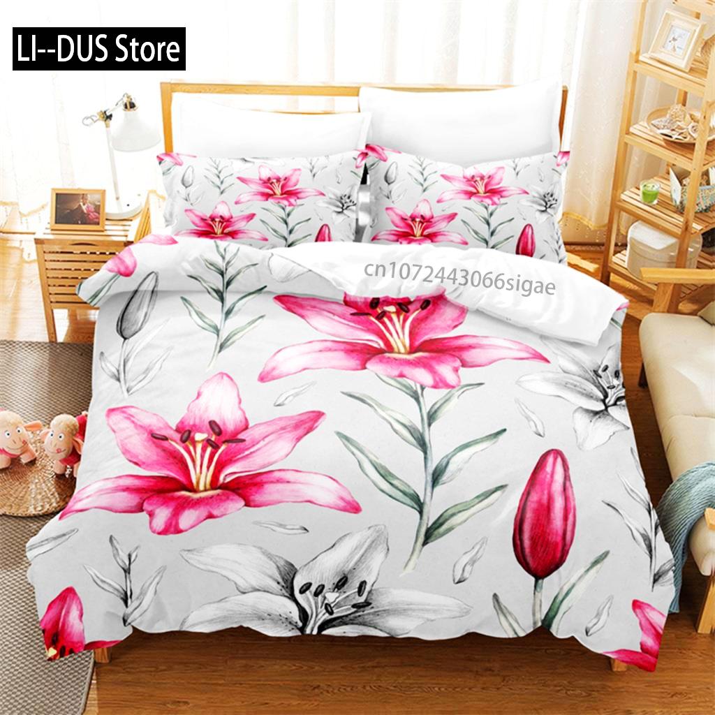 Pink Roses Bedding Set Duvet Cover Sets 3d Bedding Digital Printing Queen Size Bedding Set Fashion Design