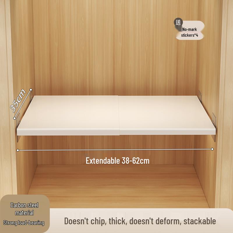 Retractable Carbon Steel Wardrobe Shelf Organizer