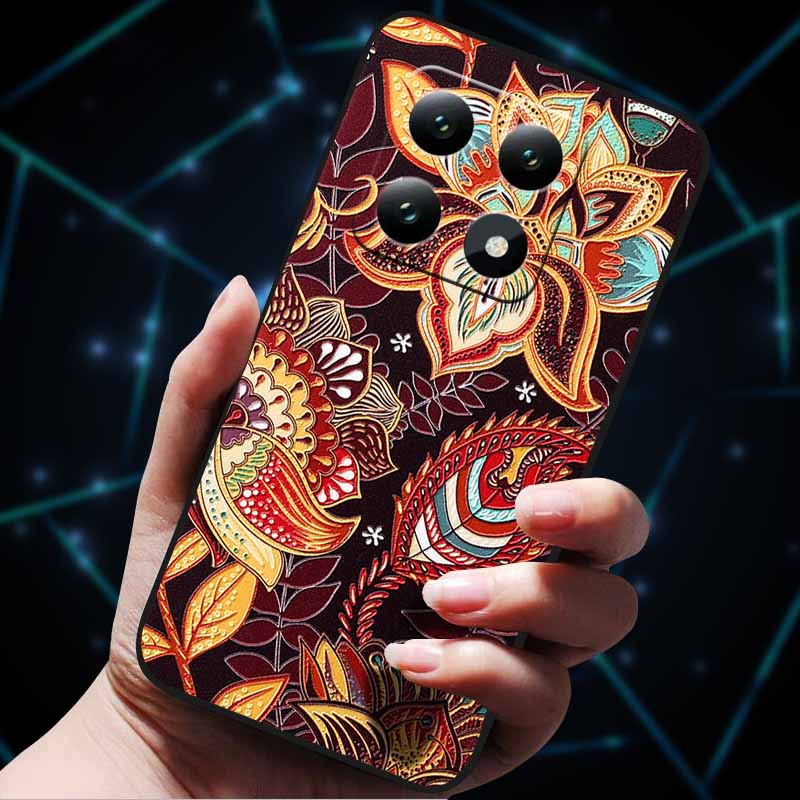 3D Flowers Emboss Fundas For Xiaomi 14T Pro 5G Case Soft Silicone Phone Cases for Xiaomi 14T 5G Back Covers Shell Mi 14T Pro Bag