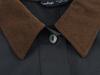 2024 Winter Women's European & American Style Corduroy Collar Waxed Leather Jacket