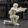 Special Warfare Action Figure 3D Printed Forces Soldier Figurine, Kneeling Tactical Model, DIY Paintable Blank Tabletop Decor, Gift for Military