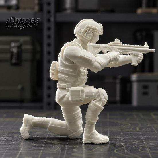 Special Warfare Action Figure 3D Printed Forces Soldier Figurine, Kneeling Tactical Model, DIY Paintable Blank Tabletop Decor, Gift for Military