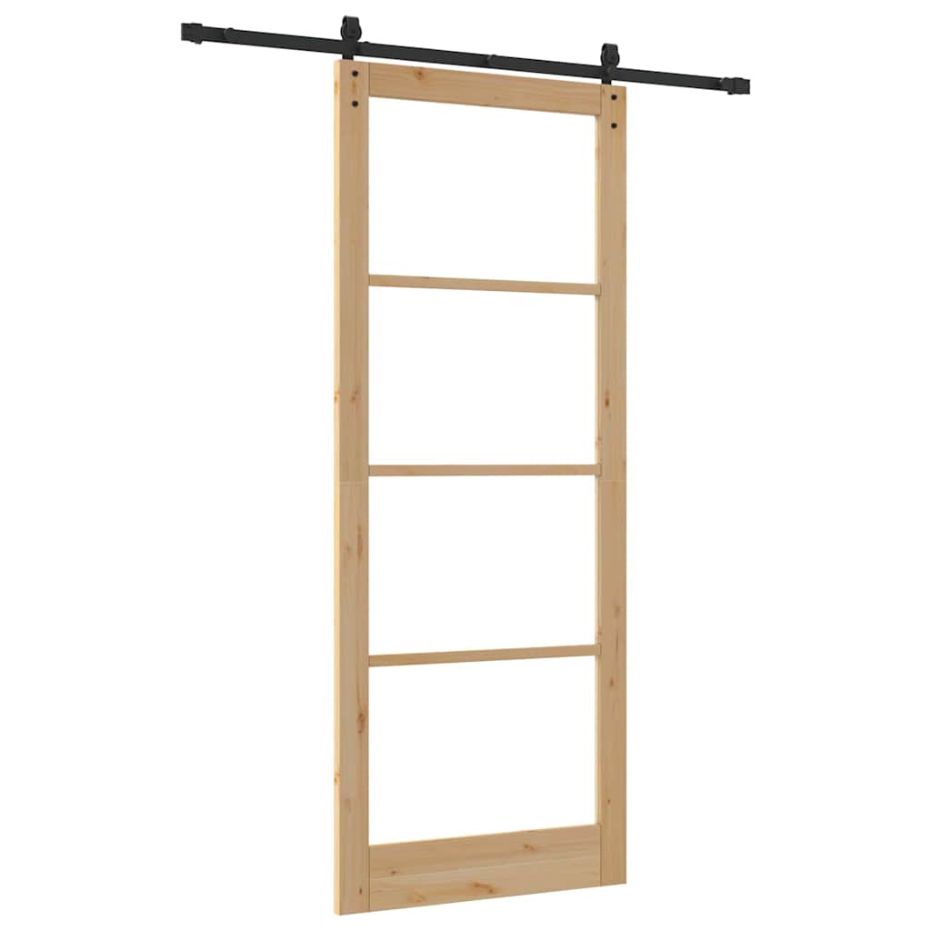 ORKDAL Sliding Door Natural and Black 93 x 232 cm