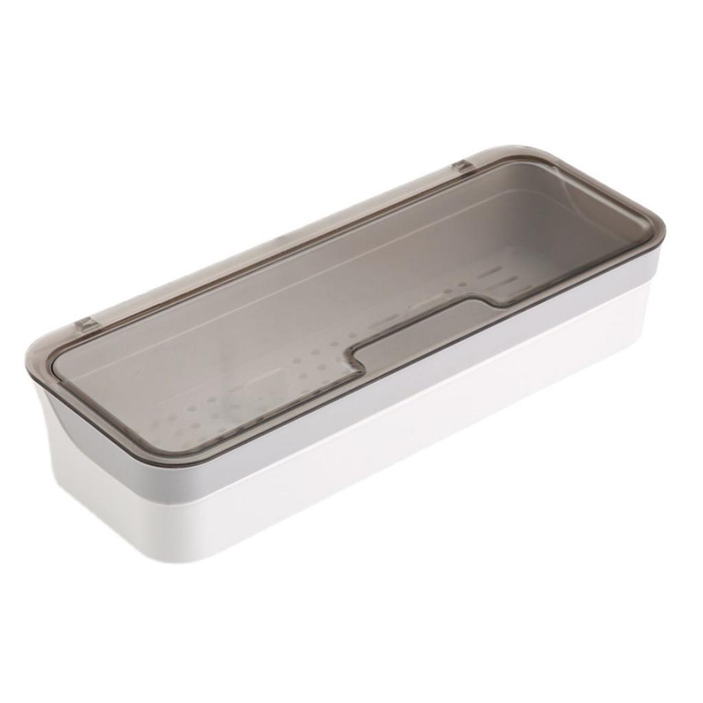 Chopsticks Drain Storage Box Plastic Kitchen Utensil Storage Container Cutlery Tray with Lid for