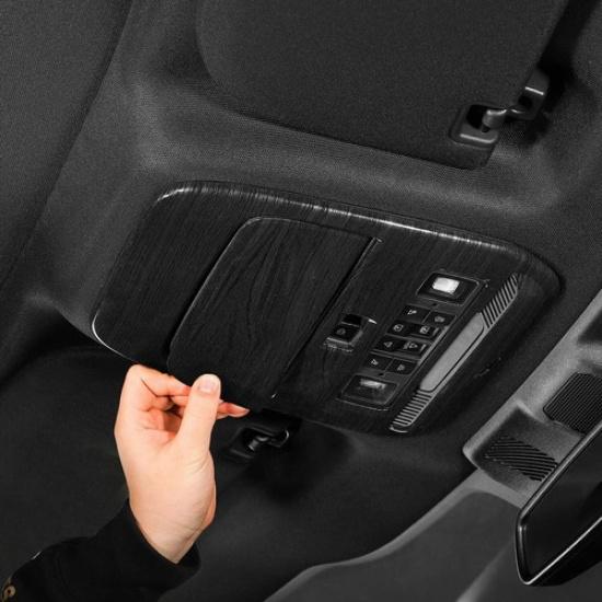 Vorderer Leseleuchten-Lampenpanel-Zierleistenabdeckung für Ford F-150 + Schwarzes Holzmaserungsdesign