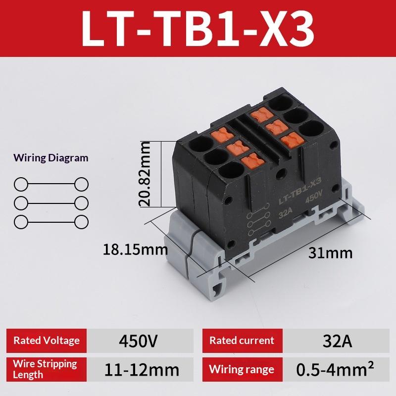 Splicing Din Rail Push In Spring Terminal Block, Multi Input Multi Output Wire Connector, Quick Connection Terminal Block