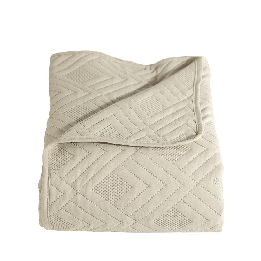 AVILA Decorative Bedspread - Beige, Geometric Pattern - 170x210cm