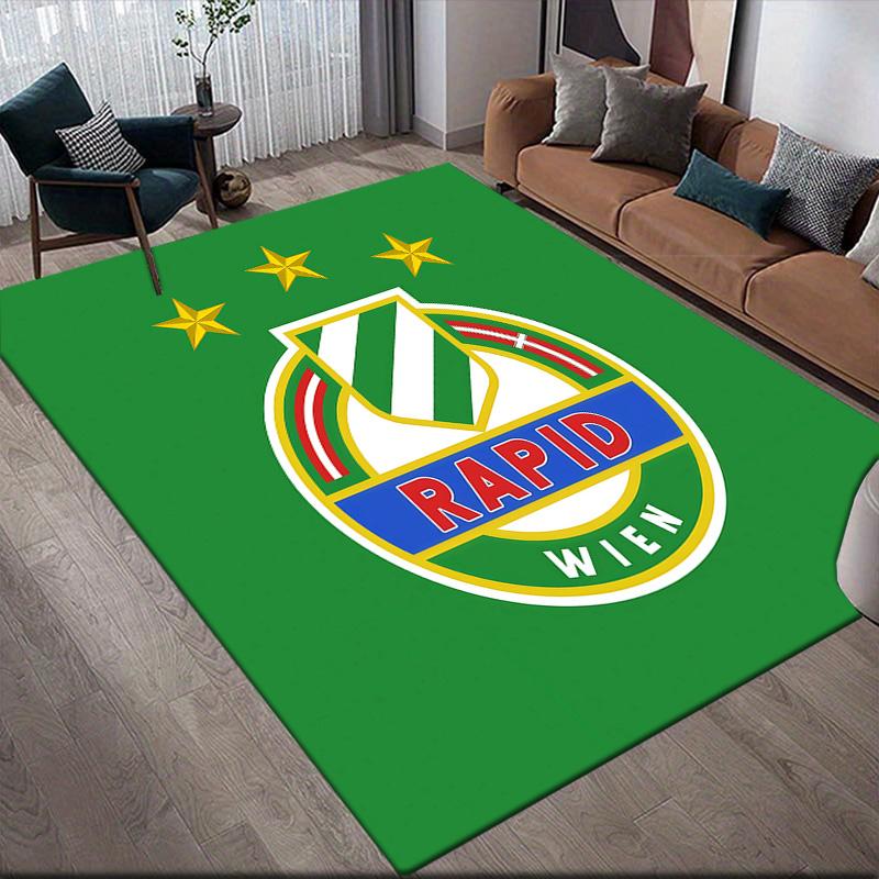 SK Rapid Wien Flannel Pattern Square Carpet,Area Rug,Carpet Rug for Living Room Bedroom Sofa Playroom Decor,Non-slip Floor Mat