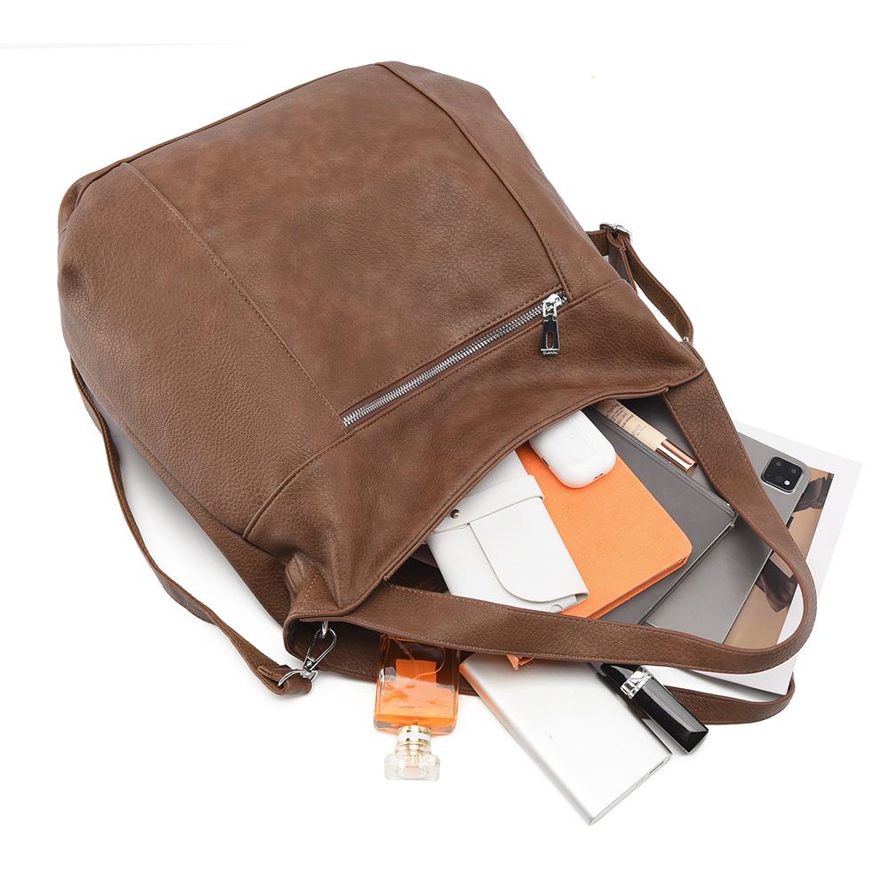 Retro Ins Women's Tote Bag Autumn New Large Capacity PU Soft Leather Underarm Bag Lazy Wind Women's Shoulder Bags for Girlfriend's Wife Birthday Gifts