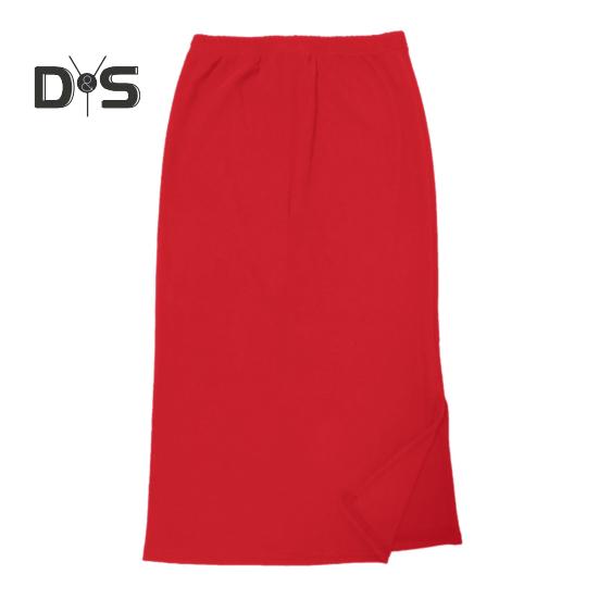 

Женская юбка-миди со средней посадкой и разрезом сзади, однотонная вязаная юбка, офисная женская юбка с запахом бедра, рабочая одежда красный