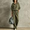 Women's Fashion Two Piece Set with Half and Wide Leg Pants, Loose Fit Multi-Color