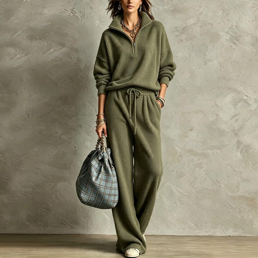 Women's Fashion Two Piece Set with Half and Wide Leg Pants, Loose Fit Multi-Color